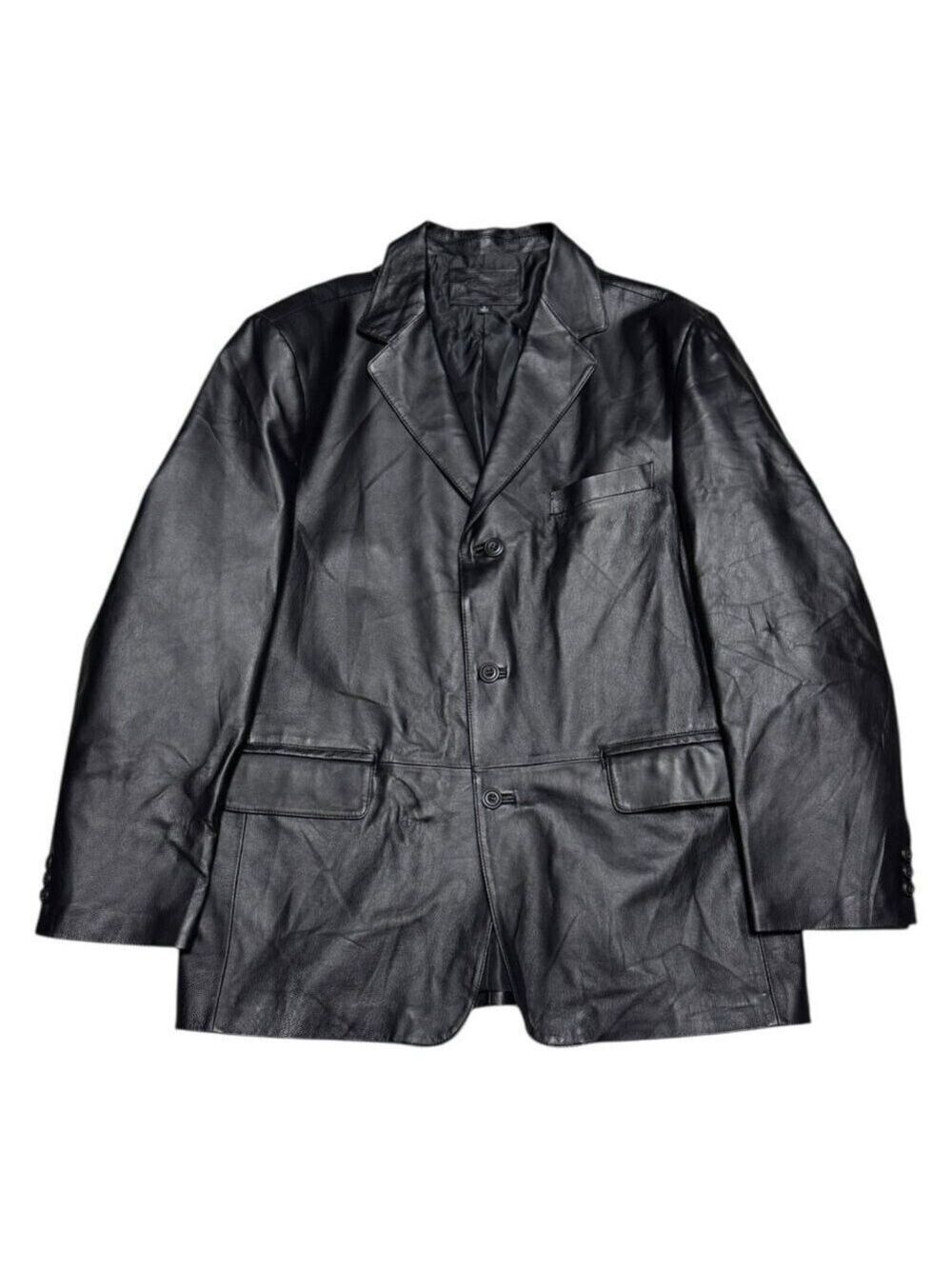 CROFT & BARROW LEATHER Jacket Designer Business Casual Coat Mens XL